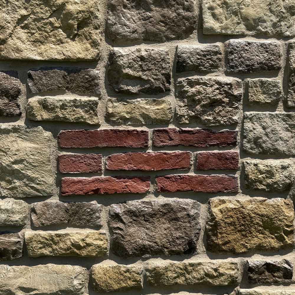 Rustic Brick with Limestone Brick Mold for Concrete