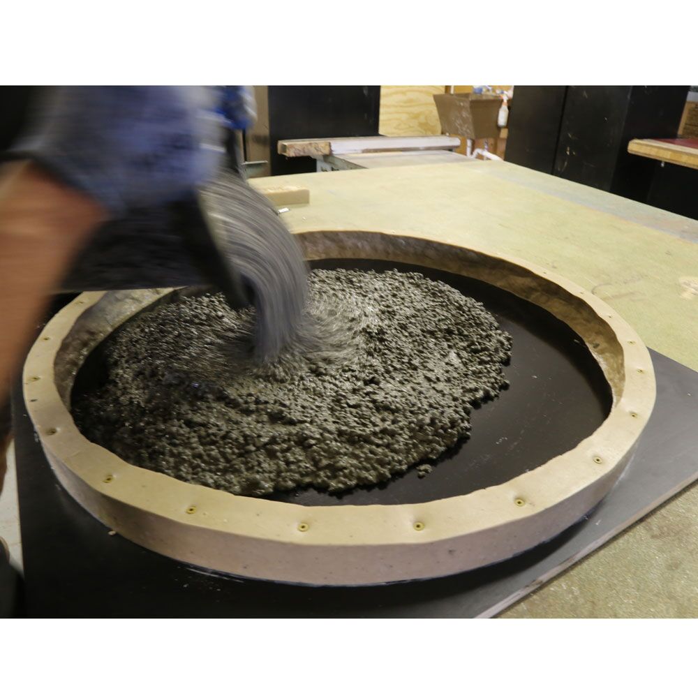 Poured Concrete in Form Liner Concrete Countertop Edge Form