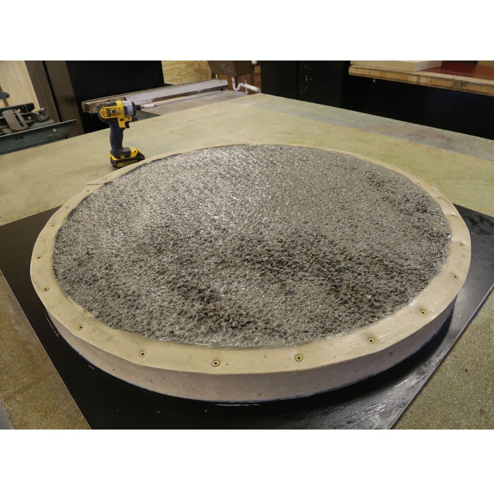 Hardened Concrete in Form Liner Concrete Countertop Edge Form