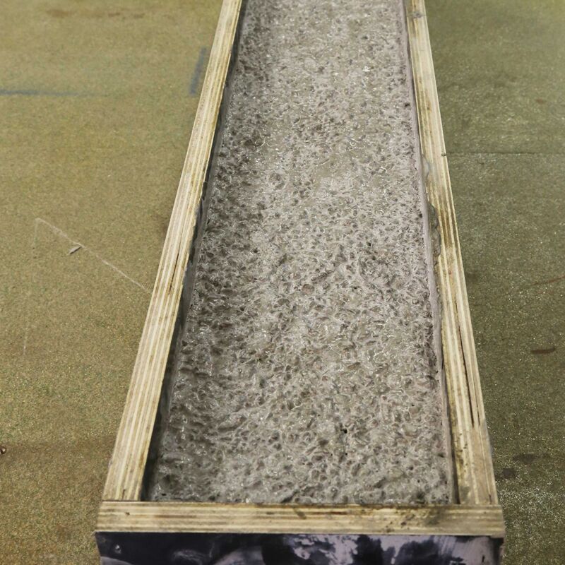 Hardened Concrete in Form Liner Concrete Step Form Liner